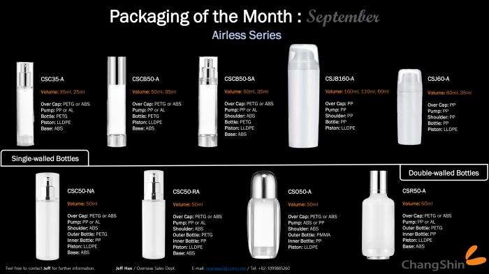 ChangShins airless packaging series is compatible with high viscosity cosmetic products
